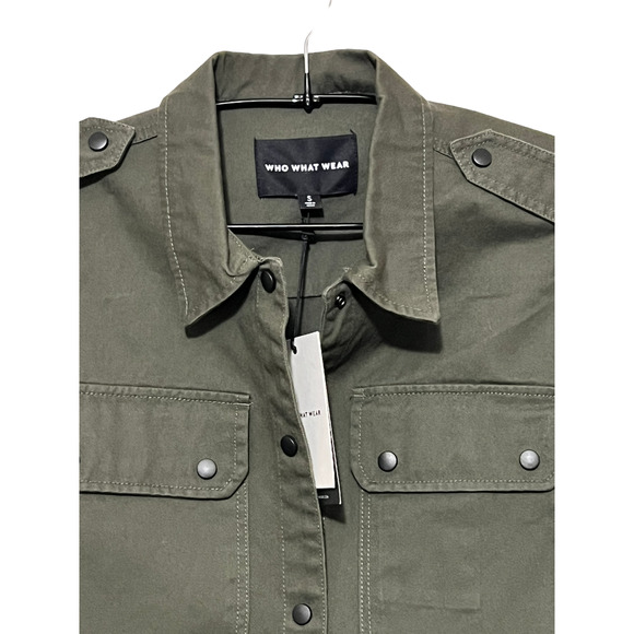 Who What Wear Green Ruffle Sleeve utility Jacket NWT size small - Picture 3 of 9